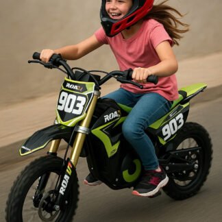 MINIMOTO DE CROSS ELÉCTRICA 36V 1100W RUEDAS  903-12"/10", +10 AÑOS, verde  INDA862--30910